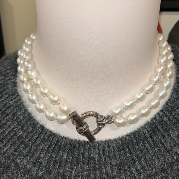 Slane & Slane Double Strand Pearl Choker Necklace - Picture 3 of 7